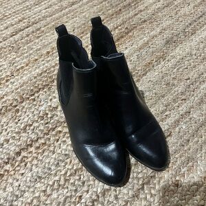 Black Leather Ankle Boots